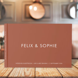 Modern Terracotta | Bränd Orange Rust Bröllop Gästböcker