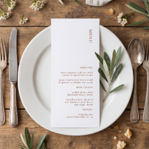 Modern Terracotta Bröllop Menu Meny