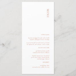 Modern Terracotta Bröllop Menu Meny