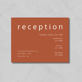 Modern Terracotta bröllopsmottagning Tilläggskort