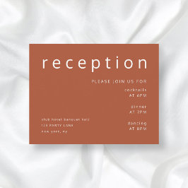 Modern Terracotta bröllopsmottagning Tilläggskort