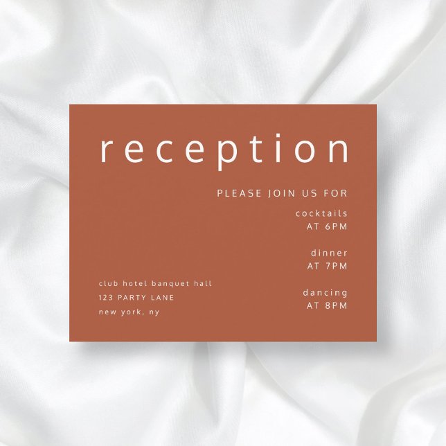 Modern Terracotta bröllopsmottagning Tilläggskort (Skapare uppladdad)