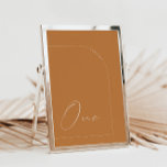 Modern Terracotta Calligraphy Ett Bordsnummer<br><div class="desc">Designad att samordna med för "Arches Minimalist" bröllopsinbjudan. Om du vill ändra information klickar du på Information. Om du vill flytta texten eller ändra storlek, teckensnitt eller färg klickar du på Redigera med Design Verktyg. Visa samlingslänken på den här sidan om du vill se alla matchande objekt i den här...</div>