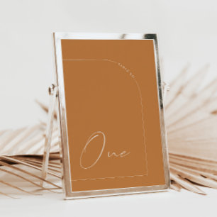 Modern Terracotta Calligraphy Ett Bordsnummer
