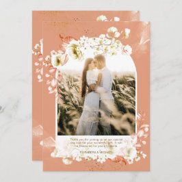 Modern Terracotta Coral Blommigt PHOTO TACK