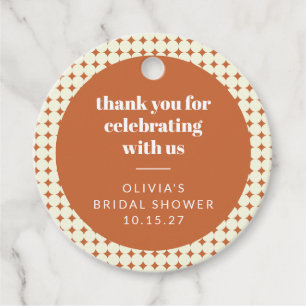 Modern Terracotta Dots Möhippa Anpassningsbar tack Gåvor Etiketter