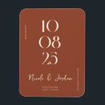Modern Terracotta enkel Chic Spara datum Magnet<br><div class="desc">Modern magnet i bröllop spara datum med elegantens chic och minimalistiskt stil.</div>