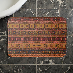 Modern Terracotta Ethnic Tribal Ornamental Mönster Badrumsmatta