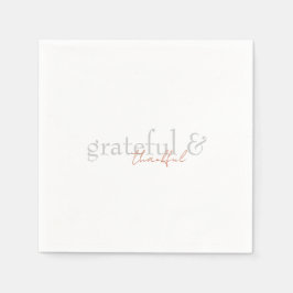 Modern Terracotta & Grönt tacksam tack II Pappersservett