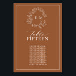 Modern Terracotta Leafy Vapensköld Monogram Bröllo Bordsnummer<br><div class="desc">Skapa perfektens mottagningsinställning! Vi älskar det moderna Terracotta Leafy Vapensköld Monogram Bröllop Bordsnummer! Enkelt, elegant och åh-så-söt, det har en hand plockade-läskig krans som omger ett modernt bröllop monogram. Det är personlig i elegantens typografi och accentuerad med handskriven kalligrafi. Slutligen trimmas det i ett känsligt ram. I den här versionen...</div>