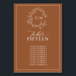 Modern Terracotta Leafy Vapensköld Monogram Bröllo Bordsnummer<br><div class="desc">Skapa perfektens mottagningsinställning! Vi älskar det moderna Terracotta Leafy Vapensköld Monogram Bröllop Bordsnummer! Enkelt, elegant och åh-så-söt, det har en hand plockade-läskig krans som omger ett modernt bröllop monogram. Det är personlig i elegantens typografi och accentuerad med handskriven kalligrafi. Slutligen trimmas det i ett känsligt ram. I den här versionen...</div>