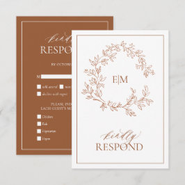 Modern Terracotta Monogram-Bröllop OSA Kort