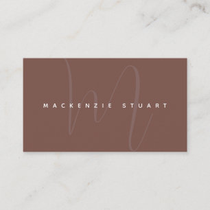 Modern Terracotta Monogram QR-Professionell Visitkort