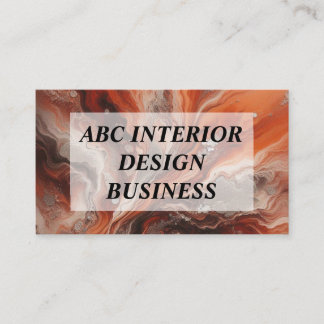 Modern terracotta orange silver marble typography visitkort