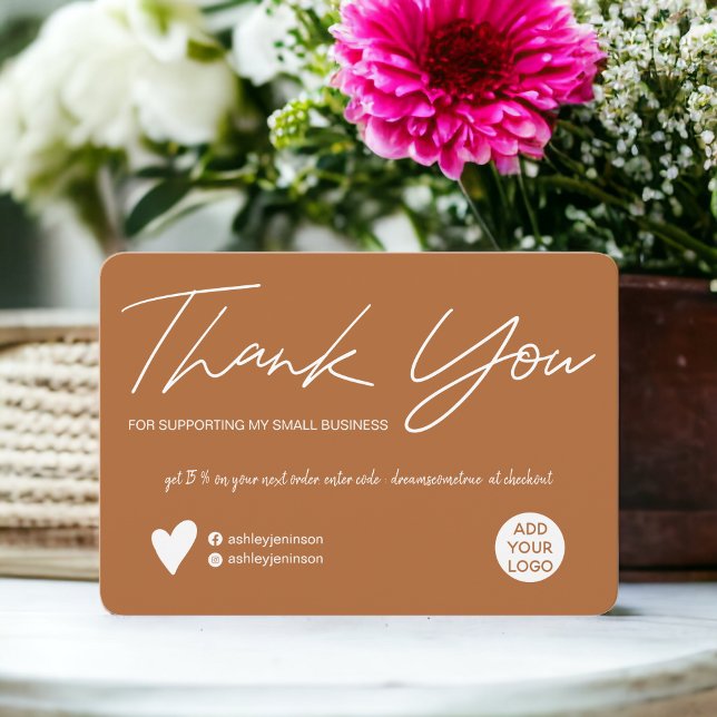 Modern terracotta order tack (Modern script terracotta order thank you)