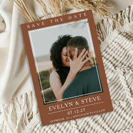 Modern Terracotta Photo Save the Date Inbjudningar