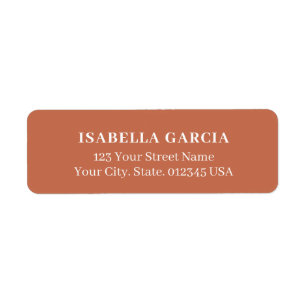 Modern Terracotta Return Address Label Returadress Etikett