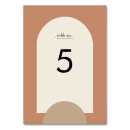Modern Terracotta Sand Boho Arch Geometric Bröllop Bordsnummer