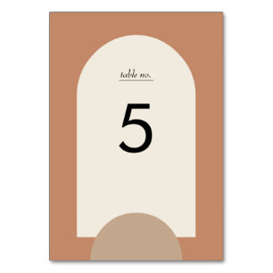 Modern Terracotta Sand Boho Arch Geometric Bröllop Bordsnummer
