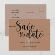 Modern Terracotta Save the Date-manus
