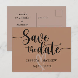 Modern Terracotta Save the Date-manus Meddelande Vykort