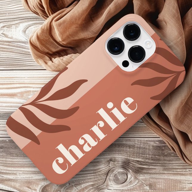 Modern terracotta shades lodrät namn botaniskt (Modern terracotta shades vertical name botanical Case-Mate iPhone case)