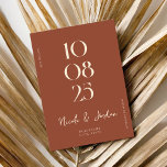 Modern Terracotta Simple Chic Bröllop Spara Datumet<br><div class="desc">Modern bröllop spara datum med elegantens chic och minimalistiskt stil.</div>