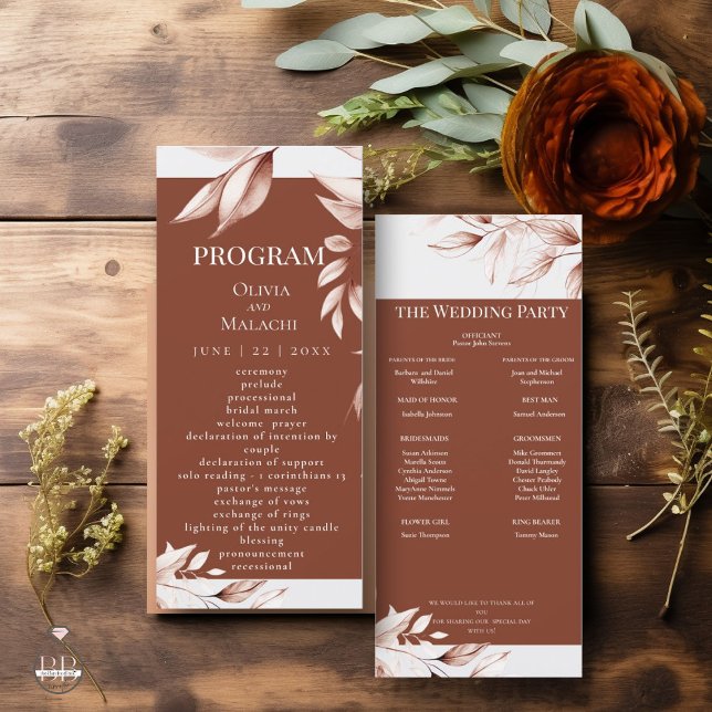 Modern Terracotta Sketched Foliage (Skapare uppladdad)