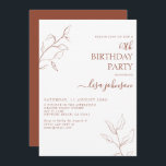 Modern Terracotta-skript Botanical 60:e födelsedag Inbjudningar<br><div class="desc">Inte ditt vanliga 60-årsfirande! Gör ett intryck på dina gäster med det här moderna Terracotta Burnt-Orangen-skriptet botaniskt 60-årsinbjudan. Den bedövande konsten är både känslig och komplicerad, och kombinationen av perfekt och snyggt är elegant som kommer att säkerställa att din speciella dag kommer ut från resten. Och när du anpassar kortet...</div>