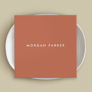 Modern Terracotta Square med enkel Professionell Fyrkantigt Visitkort