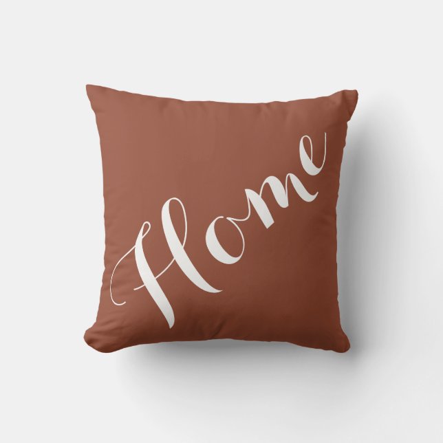 Modern Terracotta Typography Home Kudde (Framsida)