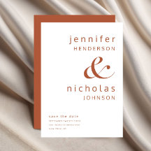 Modern Terrakotta Ampersand Typografi Bröllop