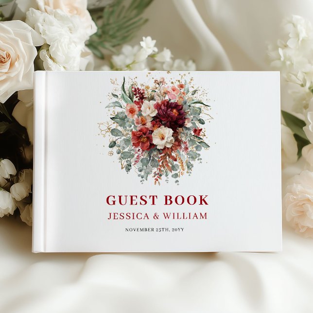 Modern Terrakotta Boho Bröllop Gästbok Design (Modern Terracotta Boho Wedding Guest Book Design

)