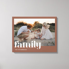 Modern Terrakotta Familjenamn Anpassad Foto Canvastryck