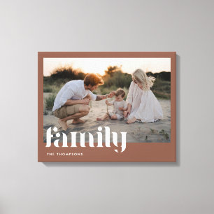 Modern Terrakotta Familjenamn Anpassad Foto Canvastryck