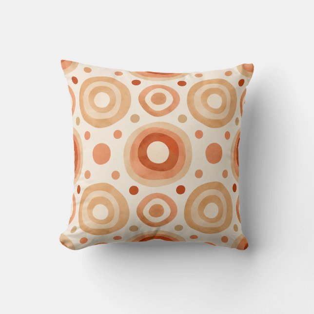 Modern Terrakotta Mid-Century Boho Geometrisk Kudde (Framsida)