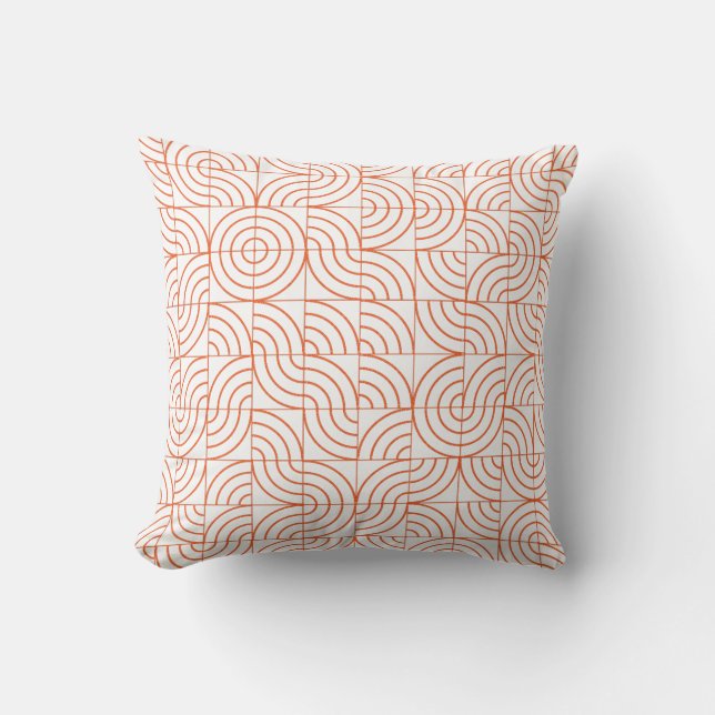 Modern Terrakotta Orange Abstrakt Båge Geometrisk  Kudde (Framsida)