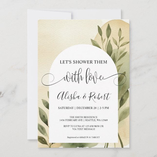 Modern Terrakotta & Salvia Bröllopsdusch-inbjudan Inbjudningar (Framsida)