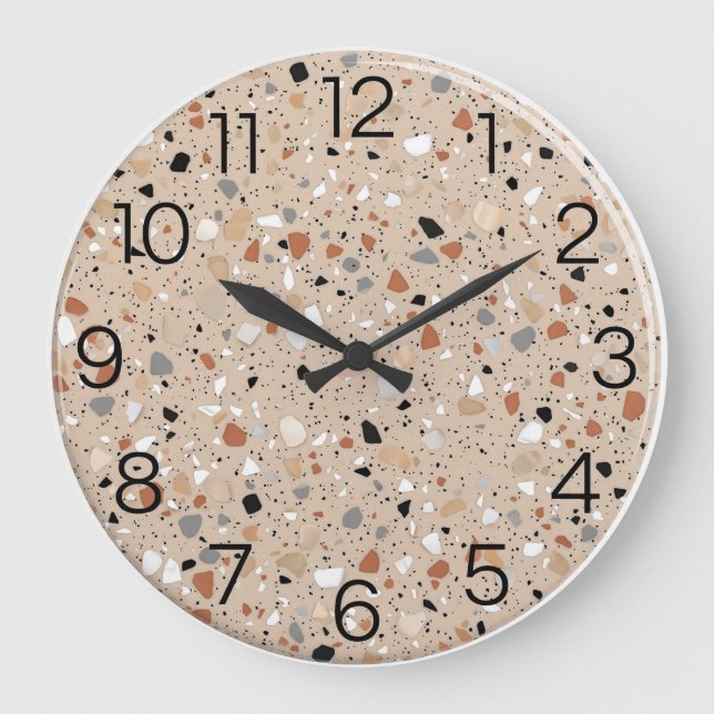 Modern Terrazzo Epoxy Wall Clock Stor Klocka (Framsida)