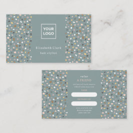 Modern Terrazzo Hair Stylist Referral Card Visitkort