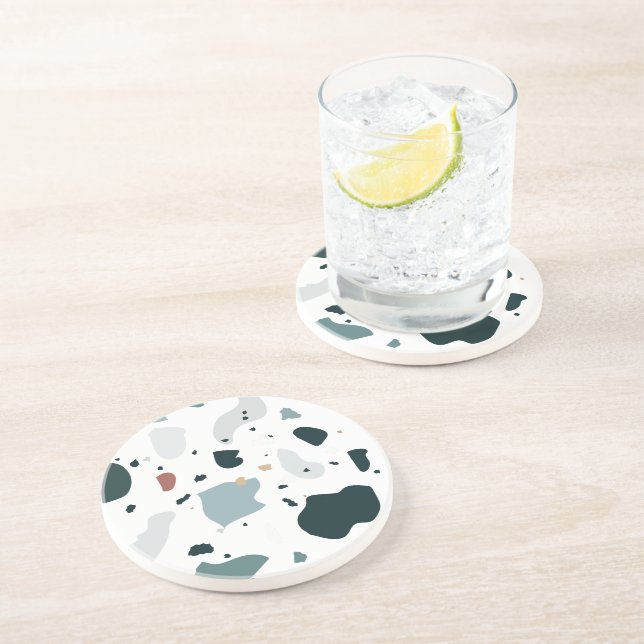 Modern Terrazzo-mönster – Abstrakt Mid Century-hav Underlägg (Sidan)