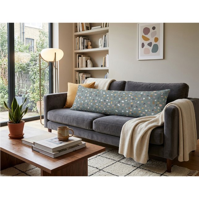 Modern Terrazzo Mönster Mjuk Neutral Kroppskudde (Skapare uppladdad)