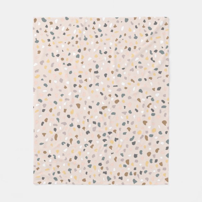 Modern Terrazzo Mönster Soft Neutralt Fleecefilt (Framsidan)