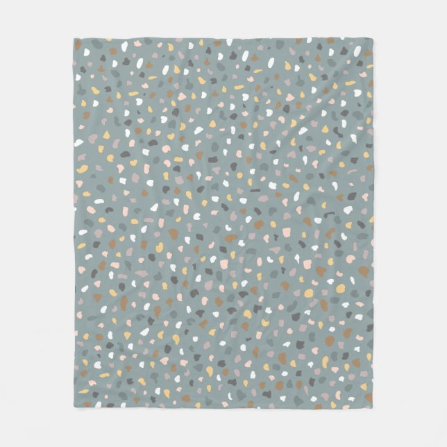 Modern Terrazzo Mönster Soft Neutralt Fleecefilt (Framsidan)