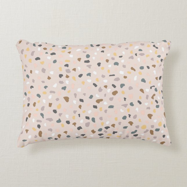 Modern Terrazzo Mönster Soft Neutralt Prydnadskudde (Framsidan)