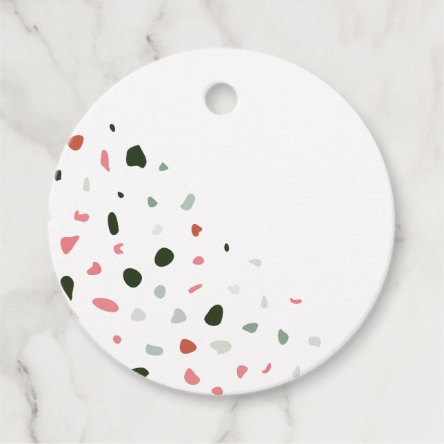 Modern Terrazzo Mönster Tack Bröllop Gåvor Etiketter (Framsida)