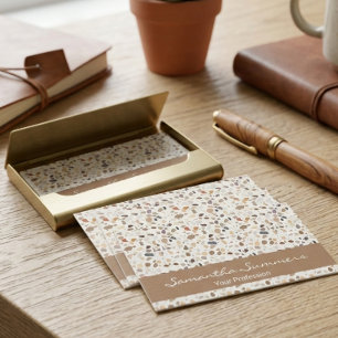 Modern Terrazzo Stenlaggning Liknande Mönster Art Visitkort