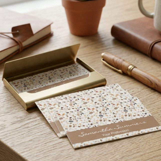 Modern Terrazzo Stensmönster Art Deco Visitkort (Skapare uppladdad)