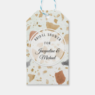 Modern Terrazzo Terra-cotta Boho Möhippa Presentetikett