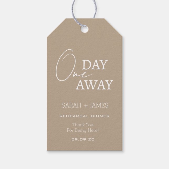 Modern teve en dag för repetitionsmiddag presentetikett (Framsidan)